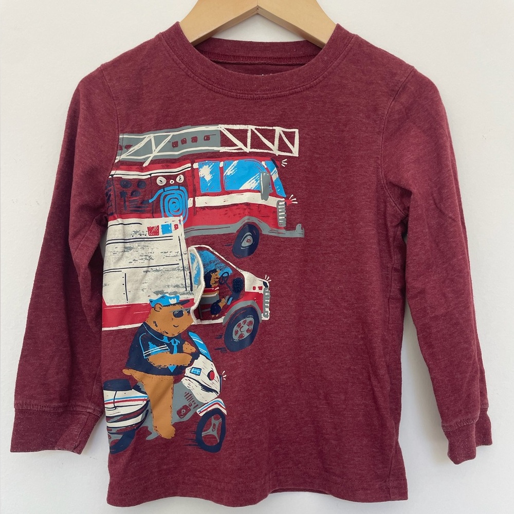 Carter's Red Long Sleeve Tee with Fun Graphic